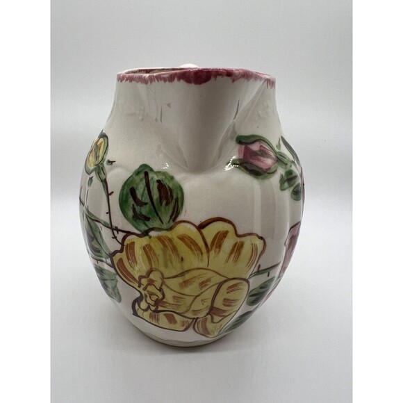 Southern Potteries Blue Ridge Erwin Rose Pitcher, Virginia Style 6 Inch Jug - Picture 3 of 16